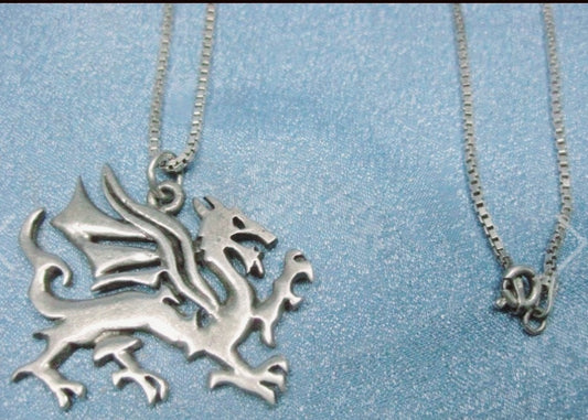 Sterling Silver Dragon Necklace Hallmarked .925