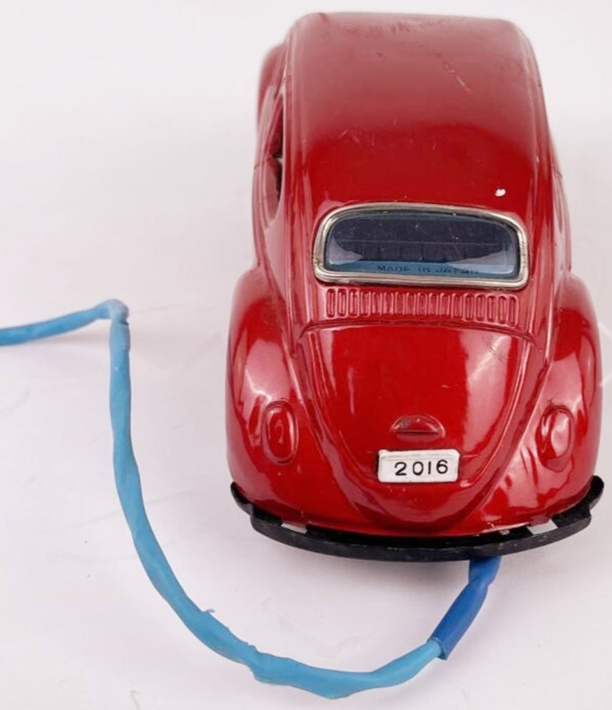 Vintage VW Bug Tin Toy Battery-Powered Car By SKK, Made In Japan, Circa 1960s