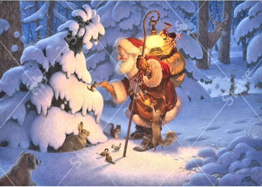 Stave Puzzle "Woodland Santa" 2010 Traditional-Puzzle *Brand New