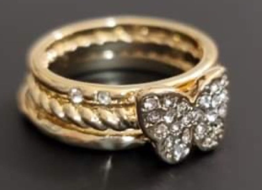 Avon Ring Set Butterfly Women’s (Size 8) Jewelry Gold
