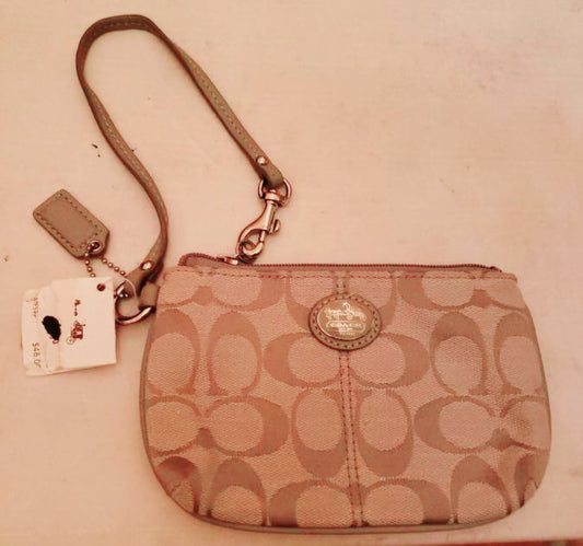 New *Authentic COACH Brown Signature Wristlet (NWT)