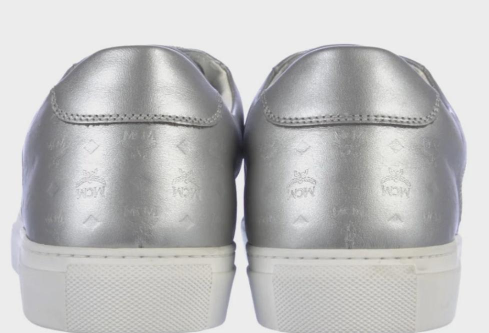 MCM *Leather Silver Glitter Accents Sneakers (Size 8/41)
