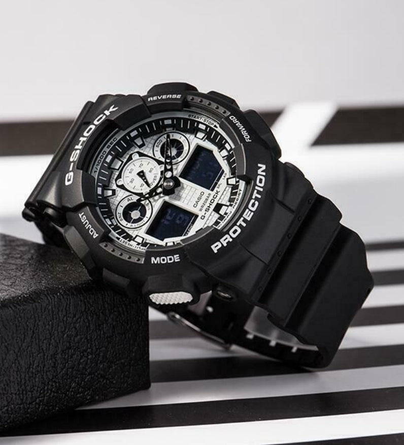 Casio G-Shock Men's Black Resin Strap Chronograph Watch GA-100BW-1A