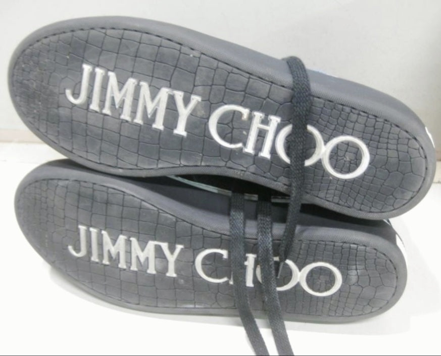 JIMMY CHOO *Black & Blue Hightop Sneakers in Box (Sz 8/41)