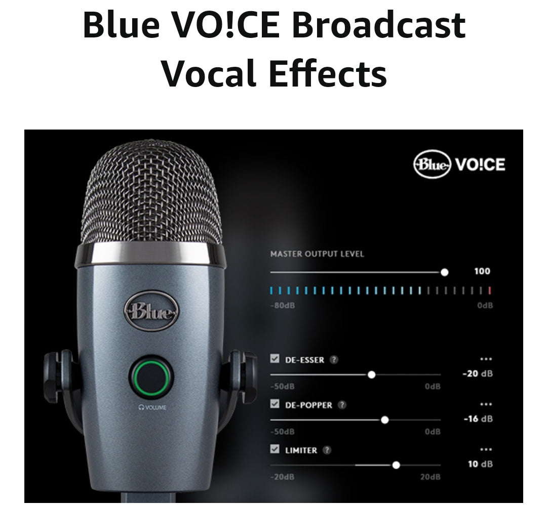 Blue Microphone Yeti Nano PC Microphone Grey Corded, USB -NIB