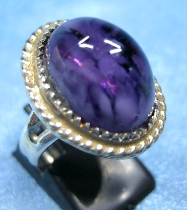 Beautiful Sterling Silver SW Purple Stone Ring *Size 7