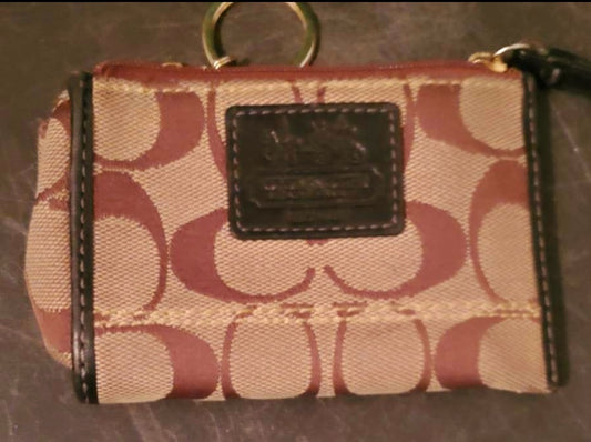 Coach Coin Brown Purse Wristlet