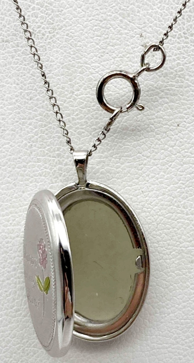 Sterling Silver Locket "Forever in my Heart" Engraved 18" Necklace