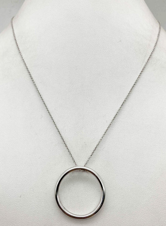 Vintage Floating Circle Sterling Silver 18" Necklace