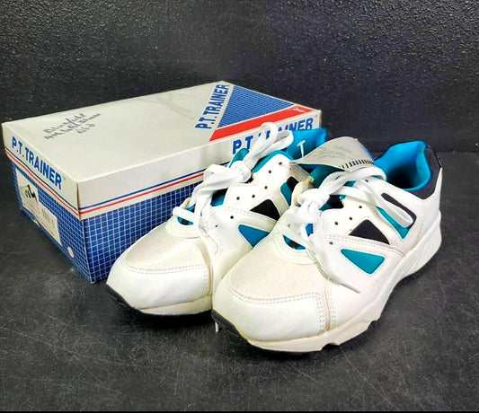 NIB *New White/Blue Men PT Trainer Athletic Shoes (size 12)
