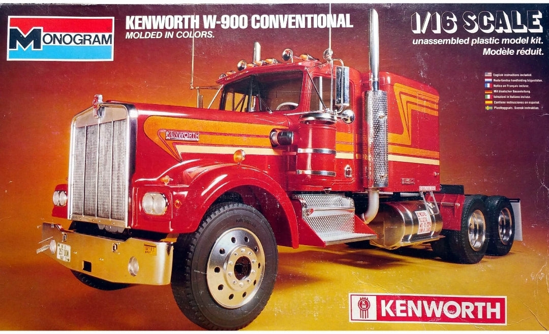 Vintage *Revell Monogram Kenworth W-900 Conventional SS Plastic Model Kit