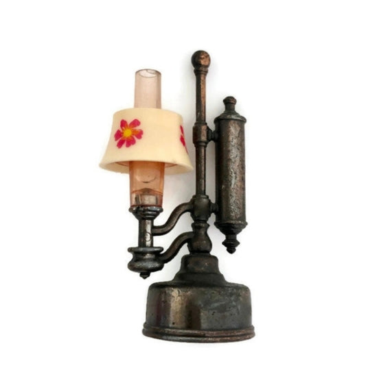 Vintage *Miniature Metal 'FLOWER OIL LAMP' Pencil Sharpener