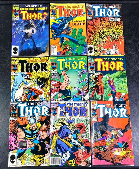 Marvel "The Mighty THOR" (9) Nine Comic Books *(1984-85)