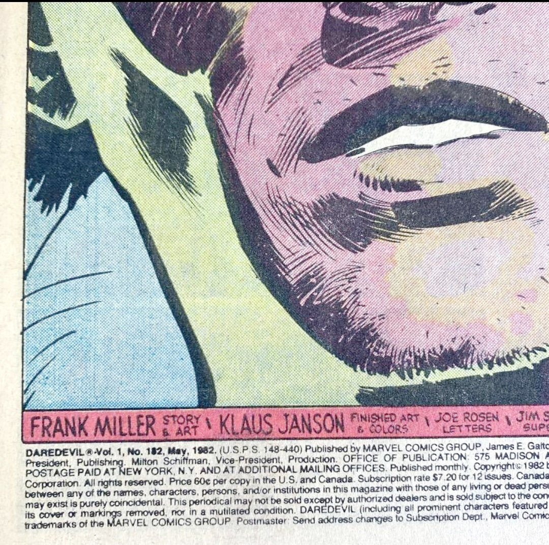 DAREDEVIL *Marvel No. 182 & 184, (1982) 1st Appearance Bullseye