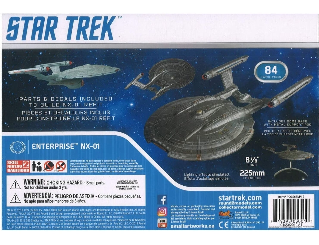 NEW: Polar Lights Star Trek (NX-01) Enterprise (Snap) 2T 1:1000 Scale Model Kit