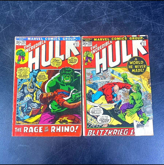Marvel "THE INCREDIBLE HULK"#155/157 (1972) Key Issue