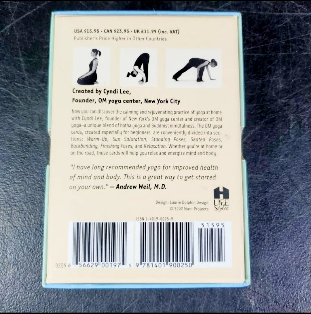 OM Yoga (68) Flash Cards & 32-pg Booklet by Cyndi Lee *Boxed