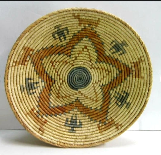 Beautiful (17" Diameter) Flower Woven SouthWest Style BASKET