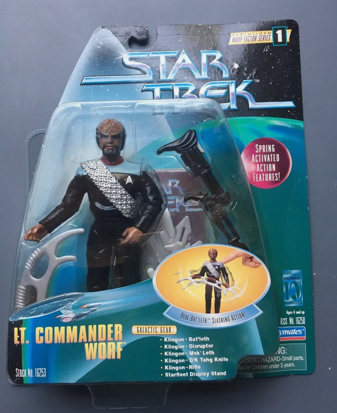 Star Trek Warp Factor Series 1: Commander Worf Soldier 6"Action Figure