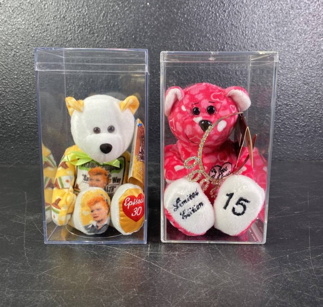 TWO (2) *Adorable "I Love Lucy) Plush Ltd. Series Bears in Cases