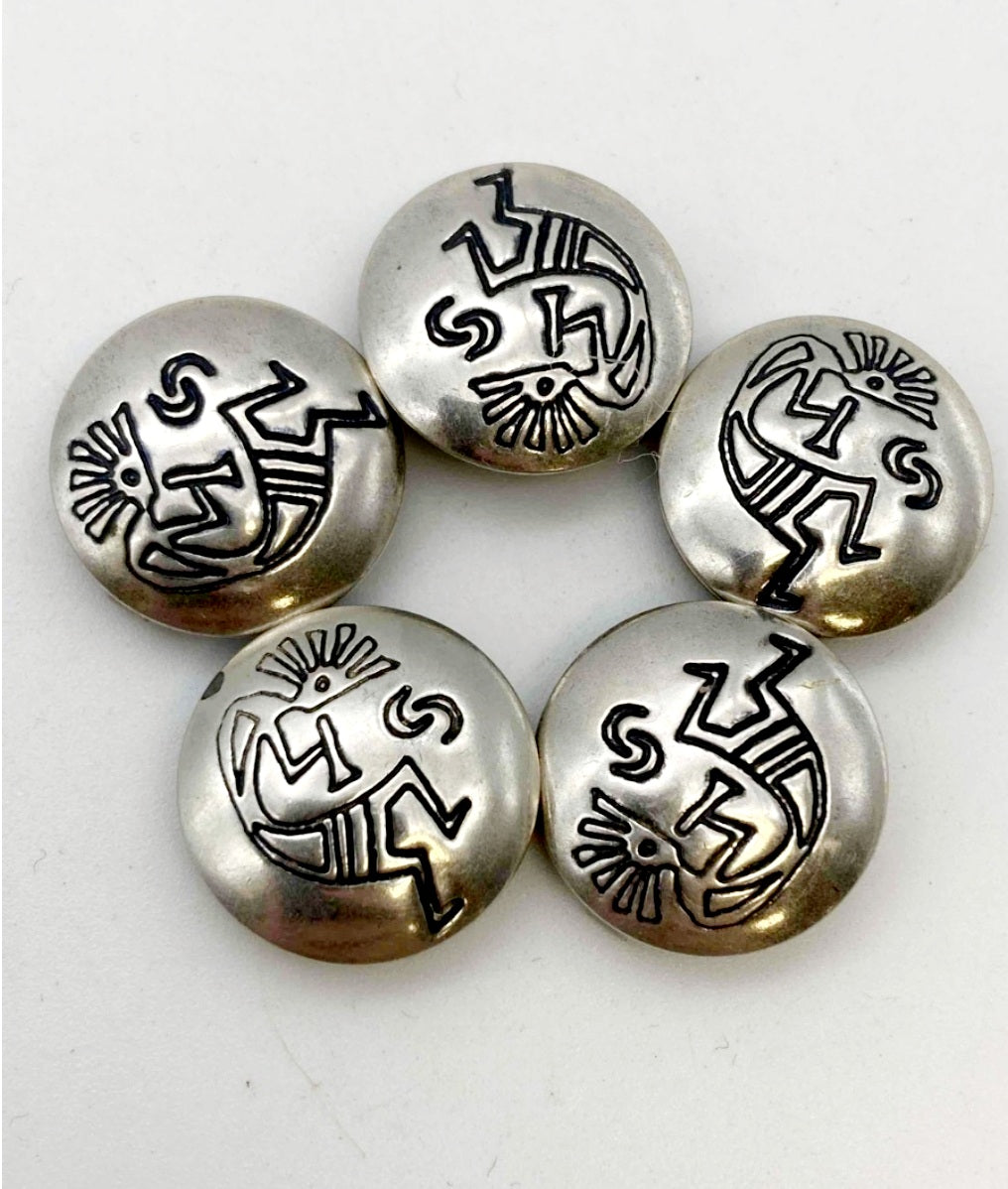 Beautiful *Sterling Silver .925 Kokopelli Button Covers (Set of 5)