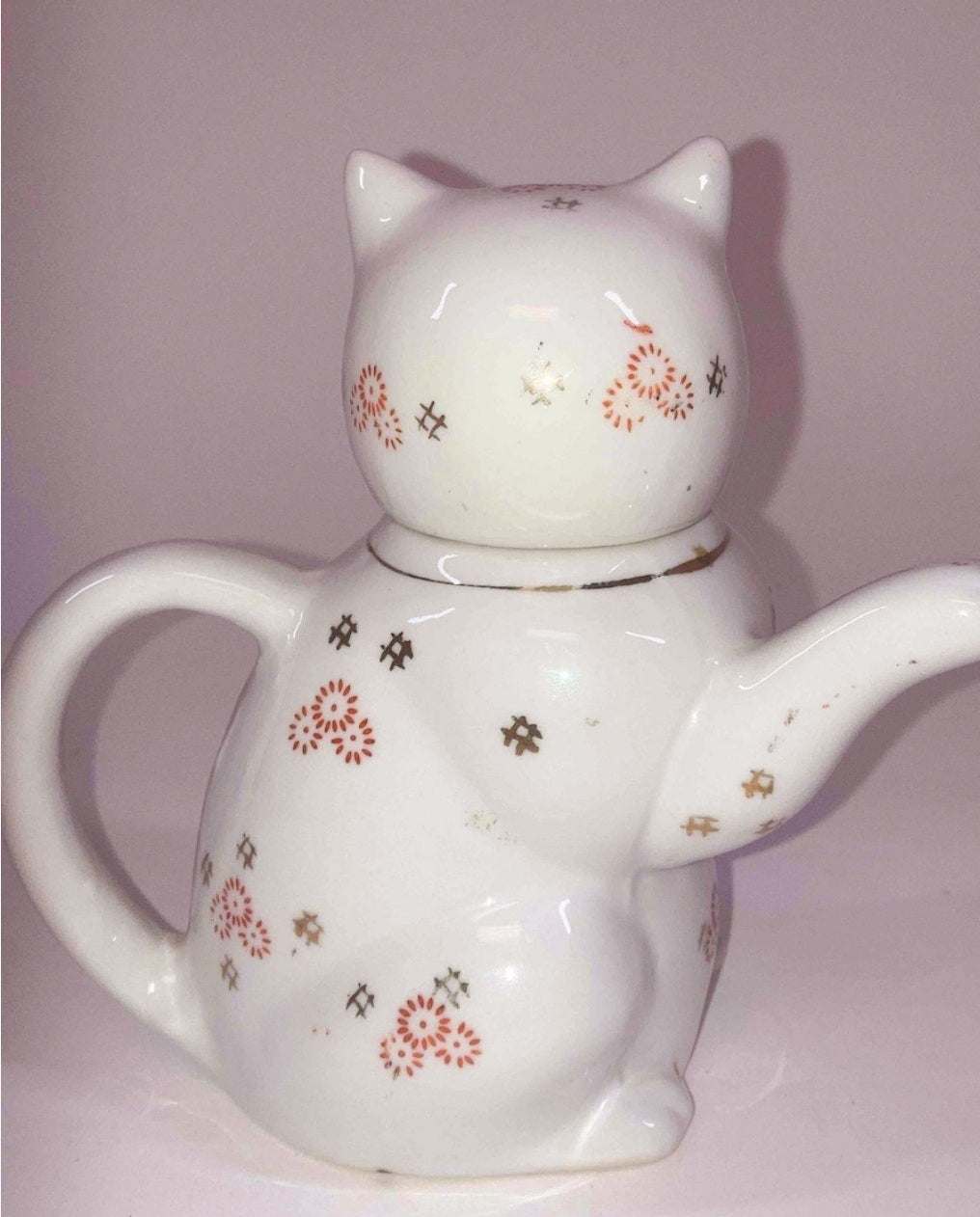 Adorable *White Ceramic 6" Kitten TeaPot Kettle