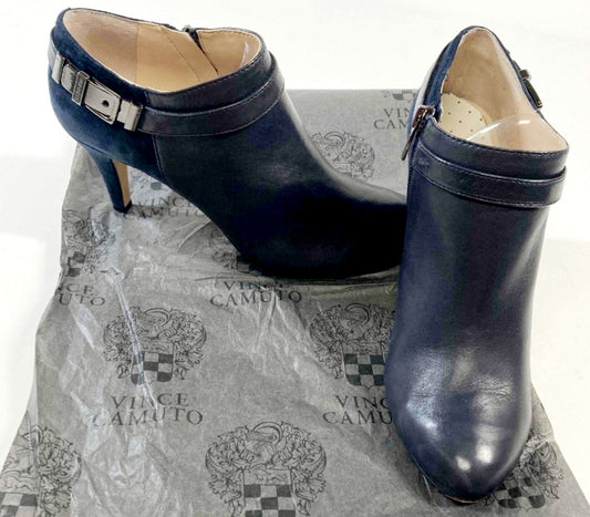 Vince Camuto VC-Vanny Dark Navy Suede Leather Ankle Booties (s 9.5)