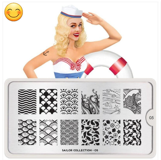 MoYou London "Sailor Collection #5" Metal Nail Art Stamping Plate