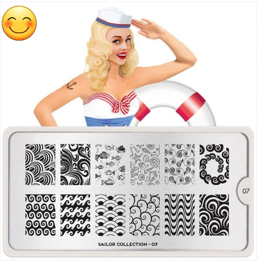 MoYou London "Sailor Collection #7" Metal Nail Art Stamping Plate