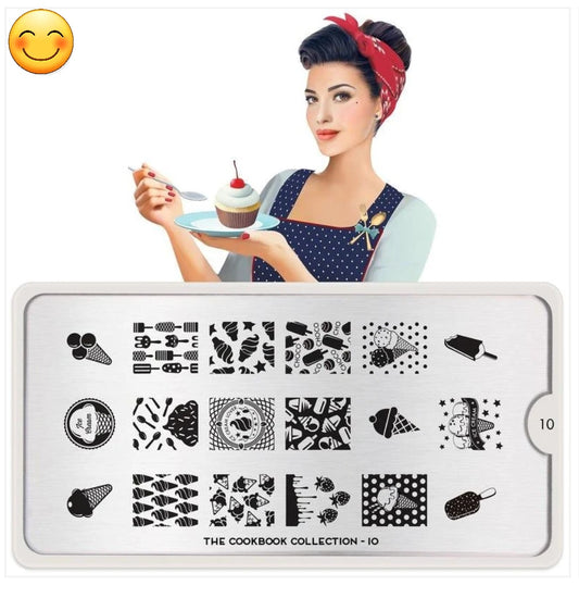 MoYou London "Cookbook #10" Metal Nail Art Stamping Plate