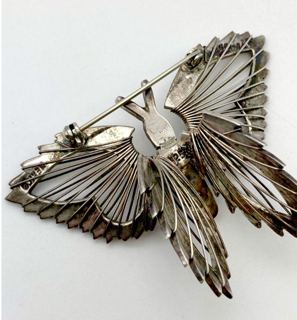 Vintage *Large Sterling Silver 3-D Butterfly Broach
