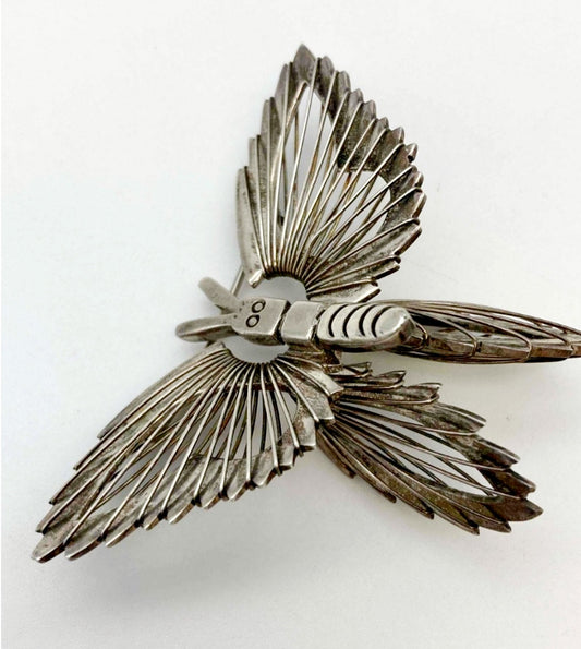Vintage *Large Sterling Silver 3-D Butterfly Broach