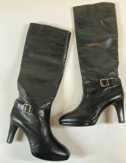 Women's *Alex Marie Black Leather 3" Heeled Boots (size 8.5)