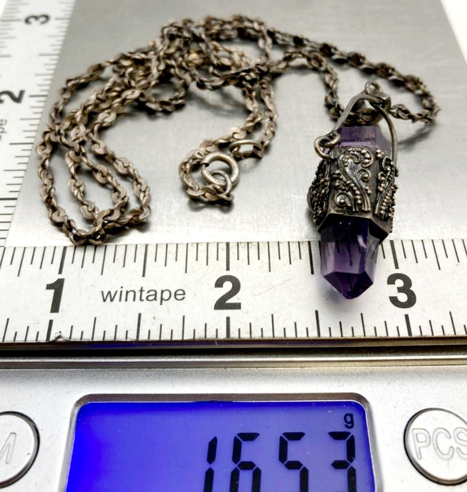 A Phenomenal Amethyst Poison Pendant Necklace