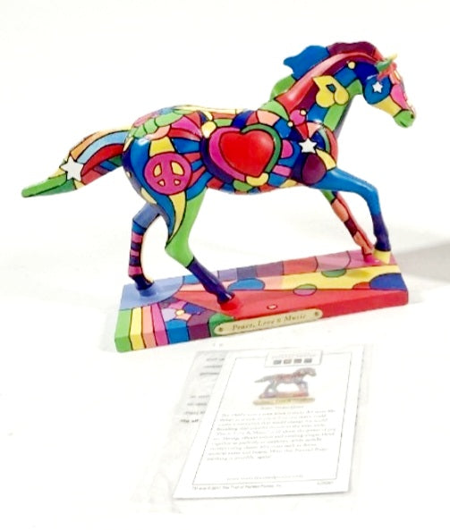 Trail of Painted Ponies Figurine "Peace, Love & Music" Box & Story Card