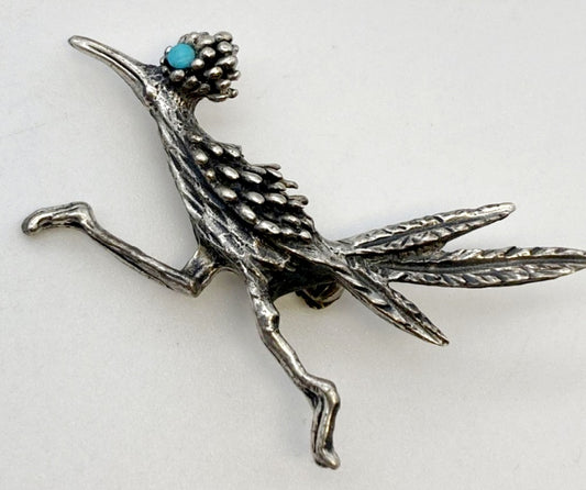 Beautiful *Sterling Silver Road Runner Broach