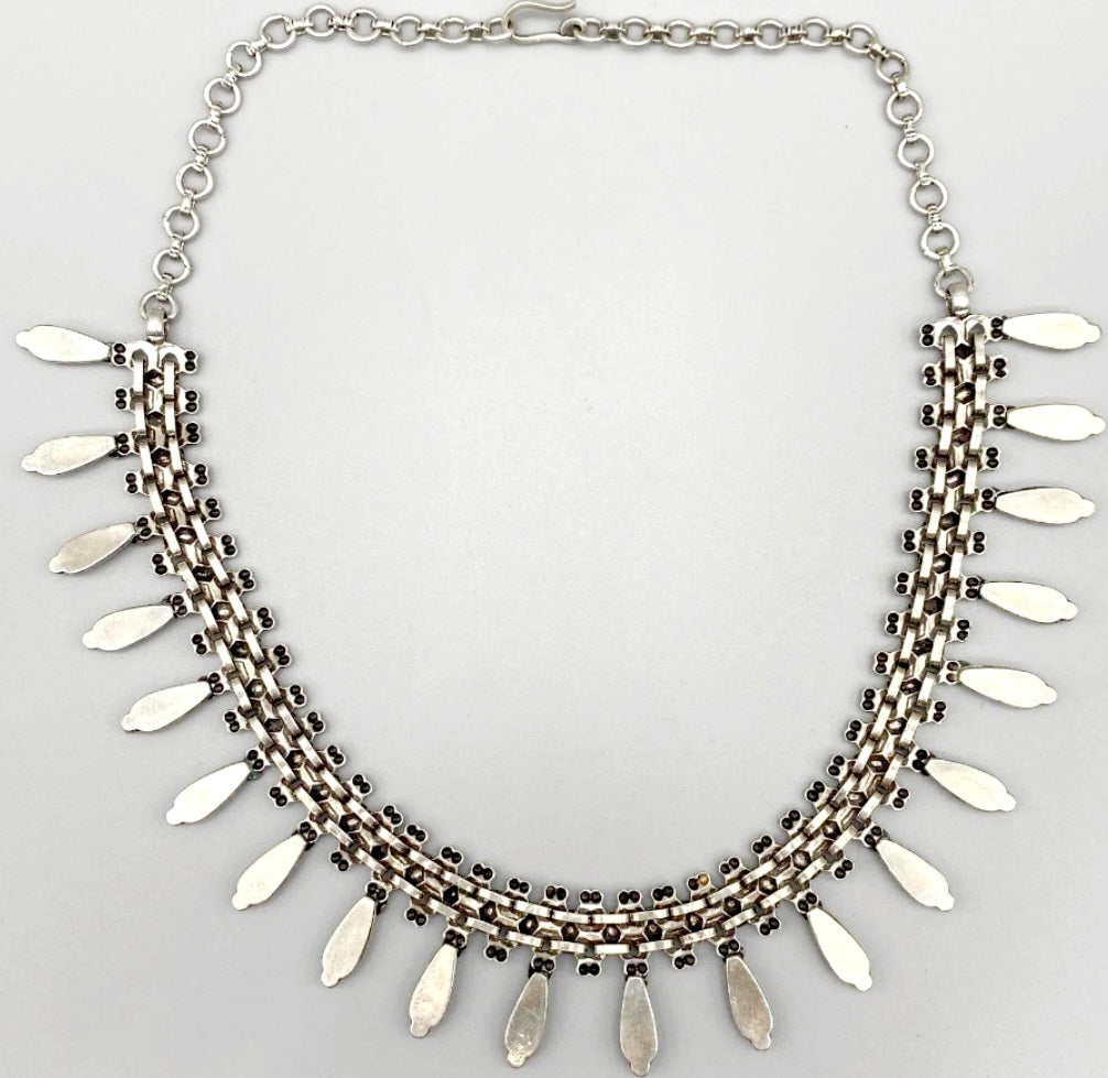 Beautiful *Sterling Silver .925 Bib Statement Handcrafted Necklace (53.7 grams)