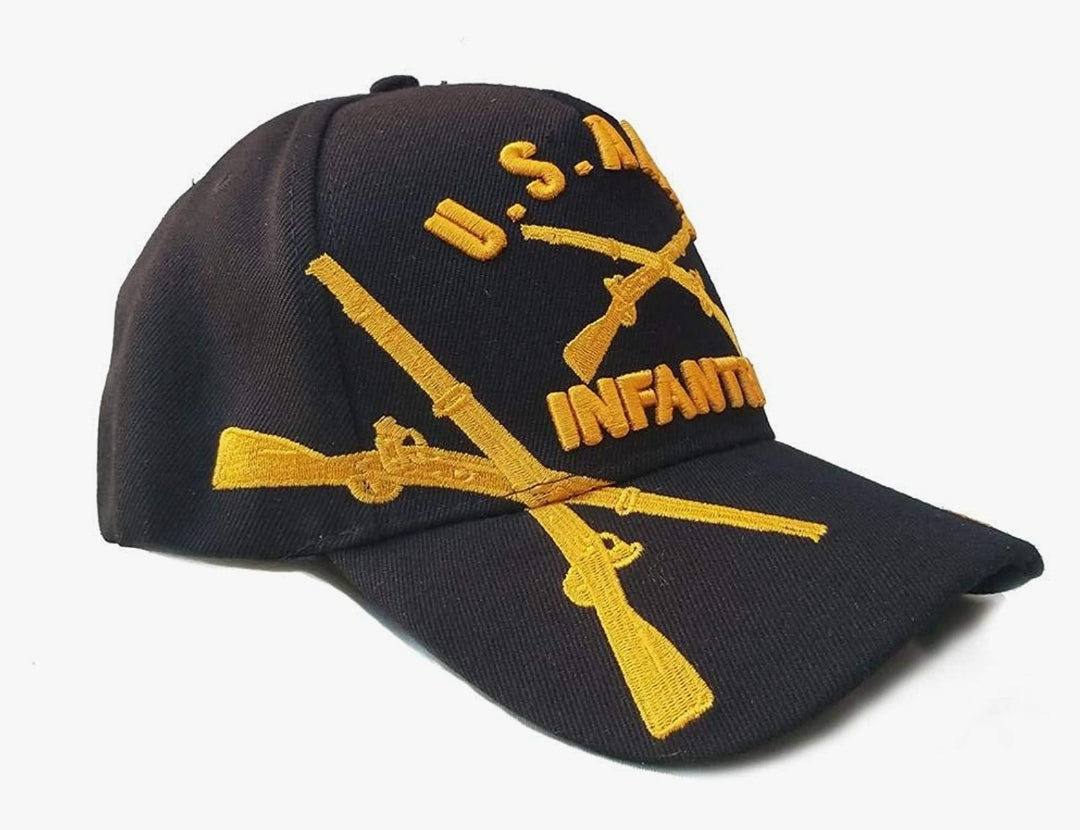 New *US Army Infantry Embroidered Black Baseball Cap/Hat