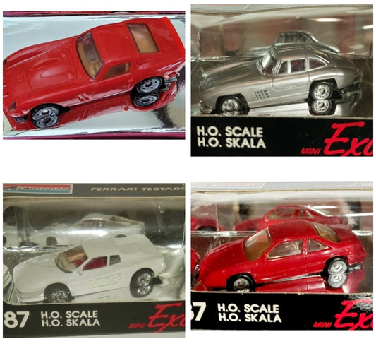 NIB *Four (4) Monogram Cars 1:87 H.O. Scale (Mini Exacts)