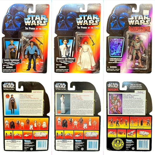 NIB *3 Star Wars Action Figures (Llando, Princess Leia & Chewbacca)