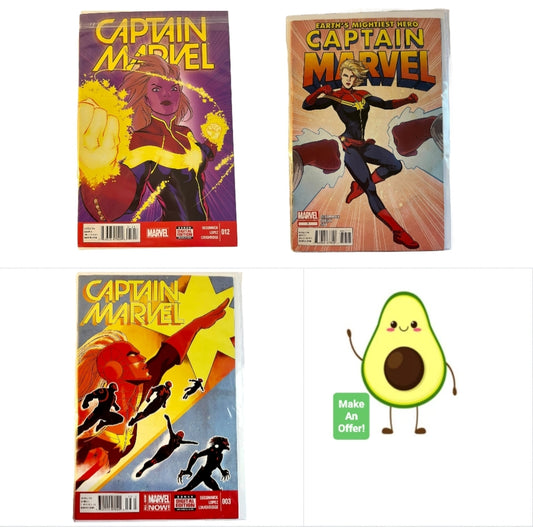 Marvel *Three (3) CAPTAIN MARVEL” Comic Books #3, 7, 12