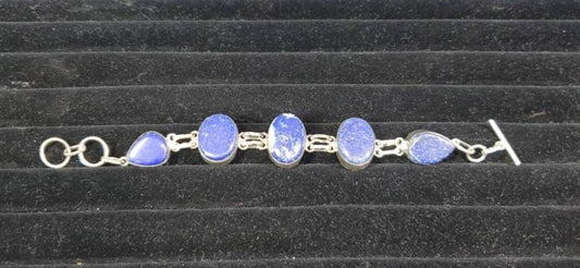 Beautiful *Sterling Silver .925 & Blue Lapis Gem Bracelet