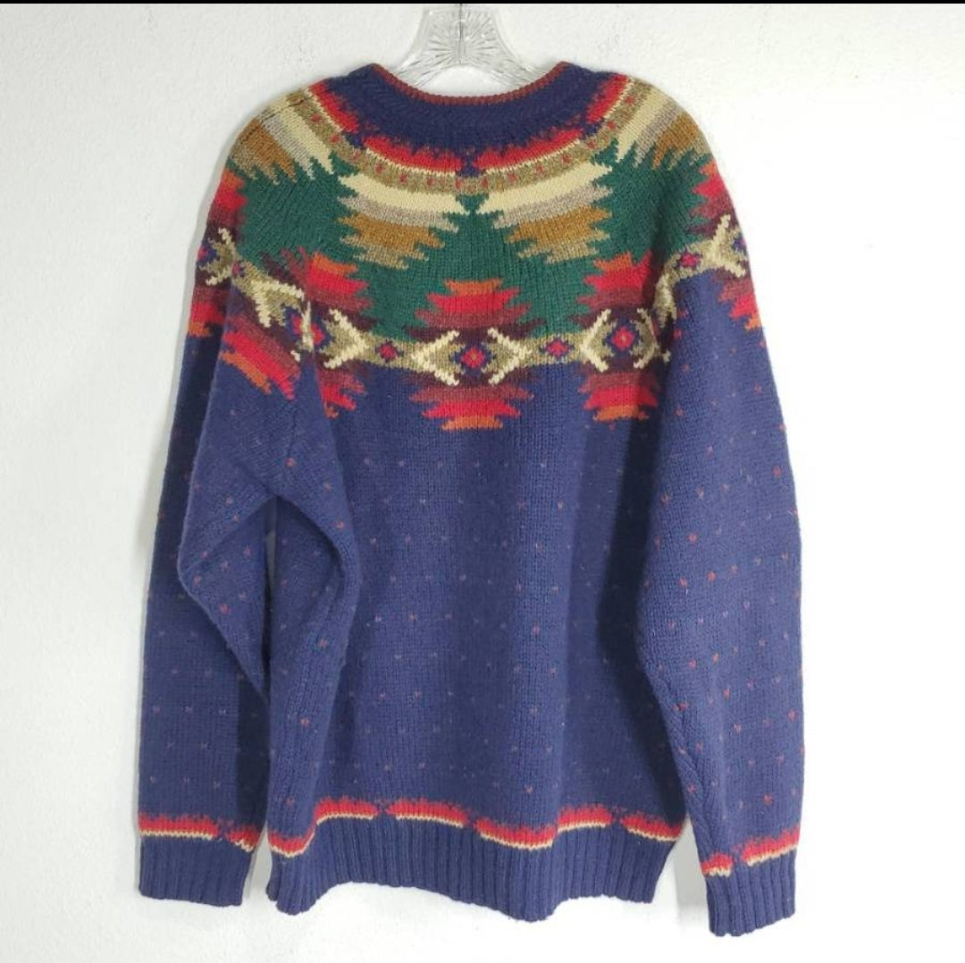 Vintage *Colorful Woolrich Men's 100% Wool Pullover Sweater (X-Large)