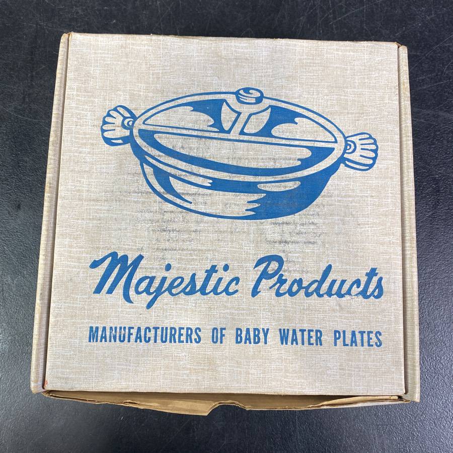 Vintage 1960 Majestic Baby Divided Warming Dish MINT in box